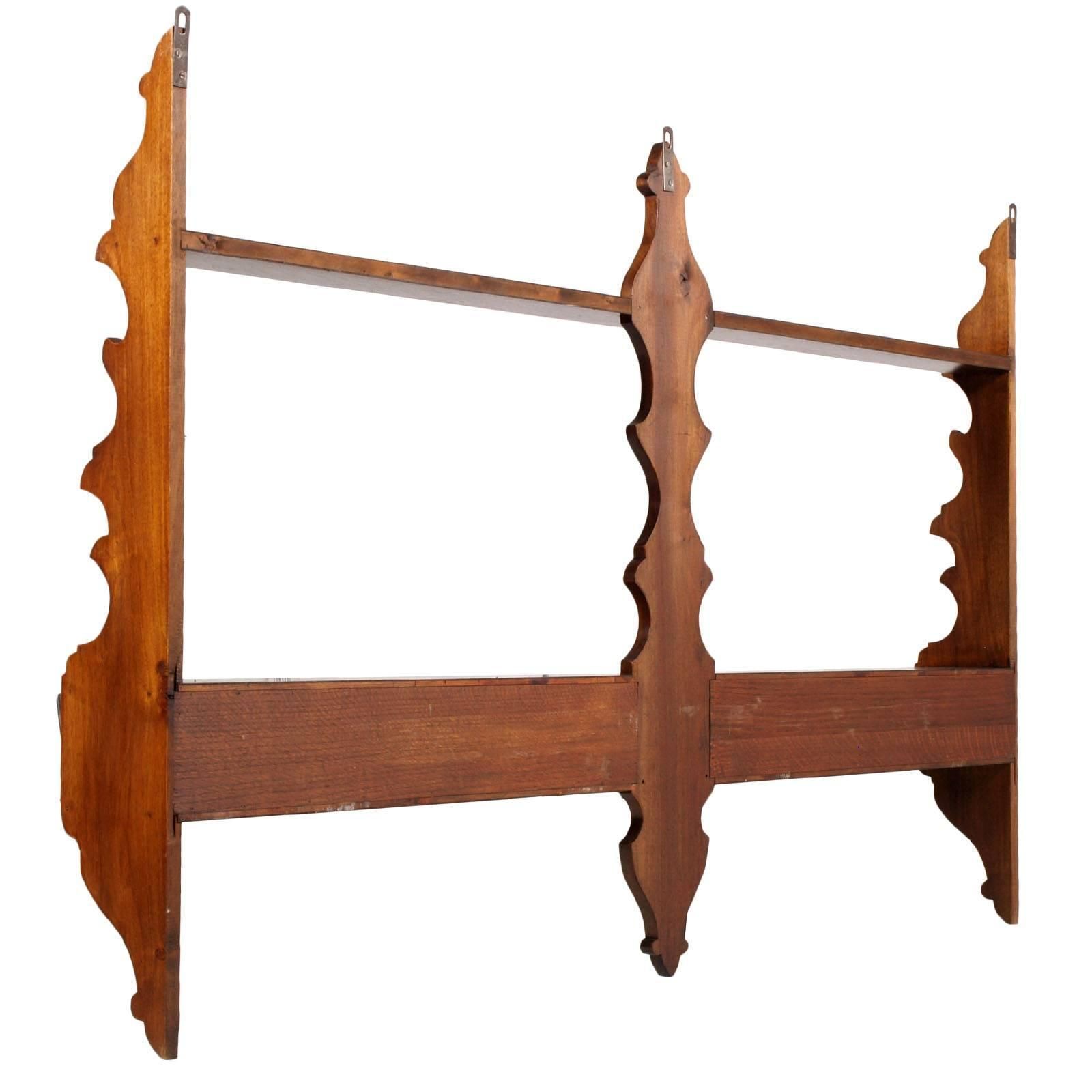Mid Century Modern Italian Hanging Plate Rack Shelf In Walnut With Four Drawers photo 2162.56