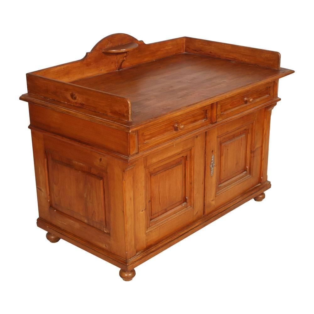 Antique Tyrol  Credenza Sideboard  Vanity In Solid Larch, Wax Polished photo furniture
