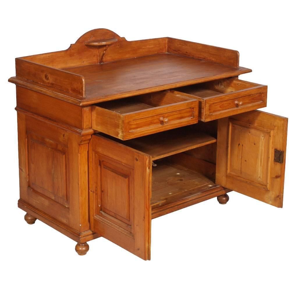 Antique Tyrol  Credenza Sideboard  Vanity In Solid Larch, Wax Polished photo for sale