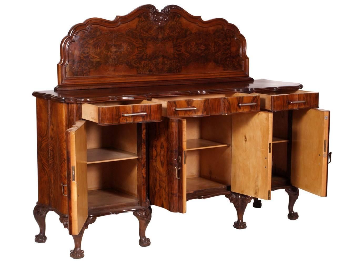 Early 20th Century Chippendale Venetian Baroque Credenza Sideboard Walnut photo furniture