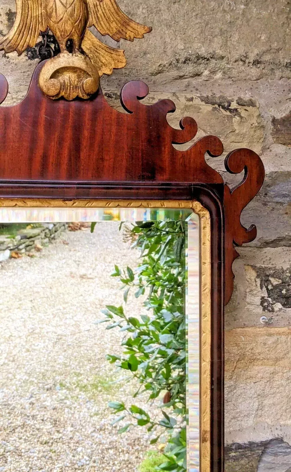 Antique Mahogany Pier Glass Mirror Regency Revival photo vinterior
