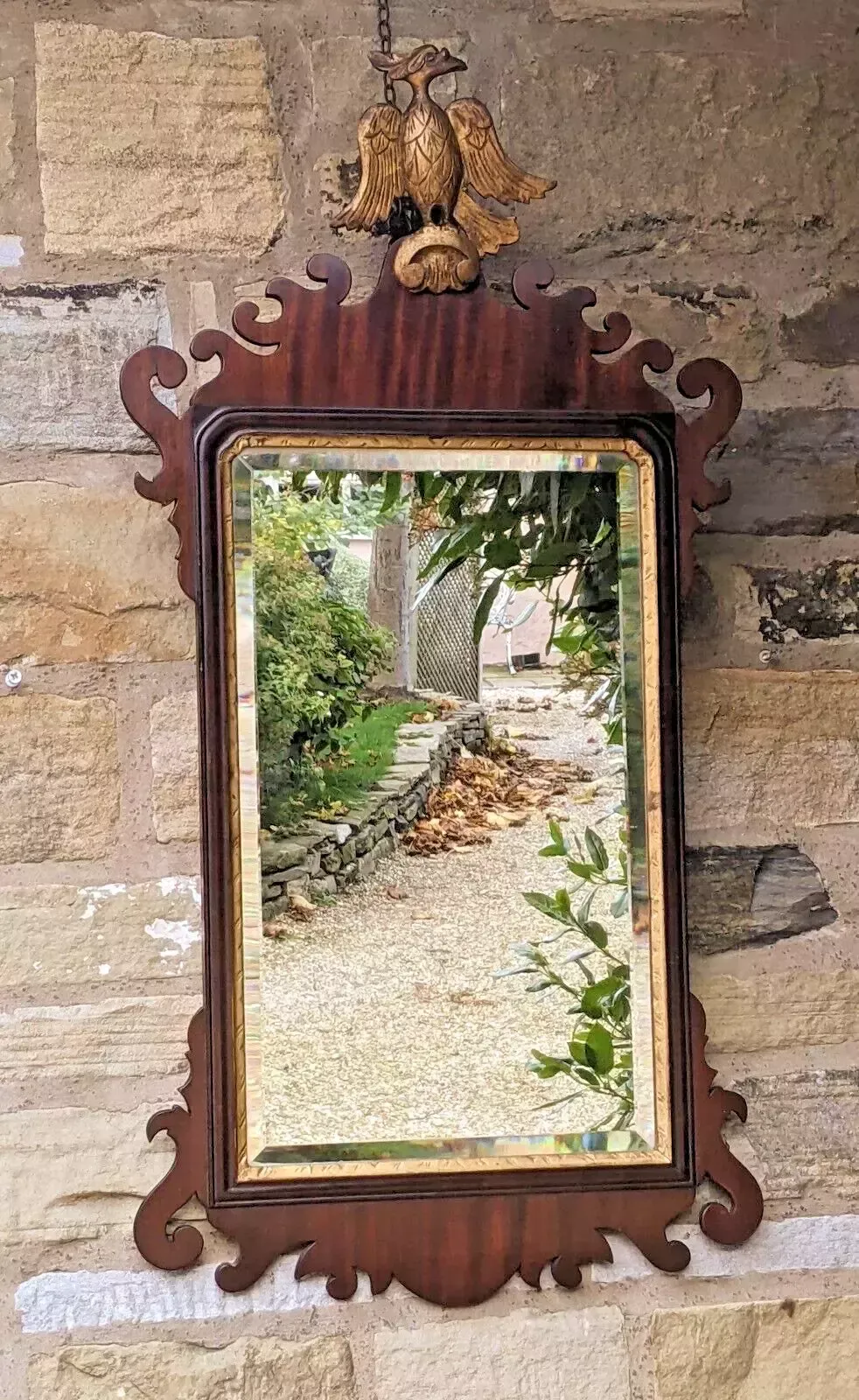 photo furniture Antique Mahogany Pier Glass Mirror Regency Revival