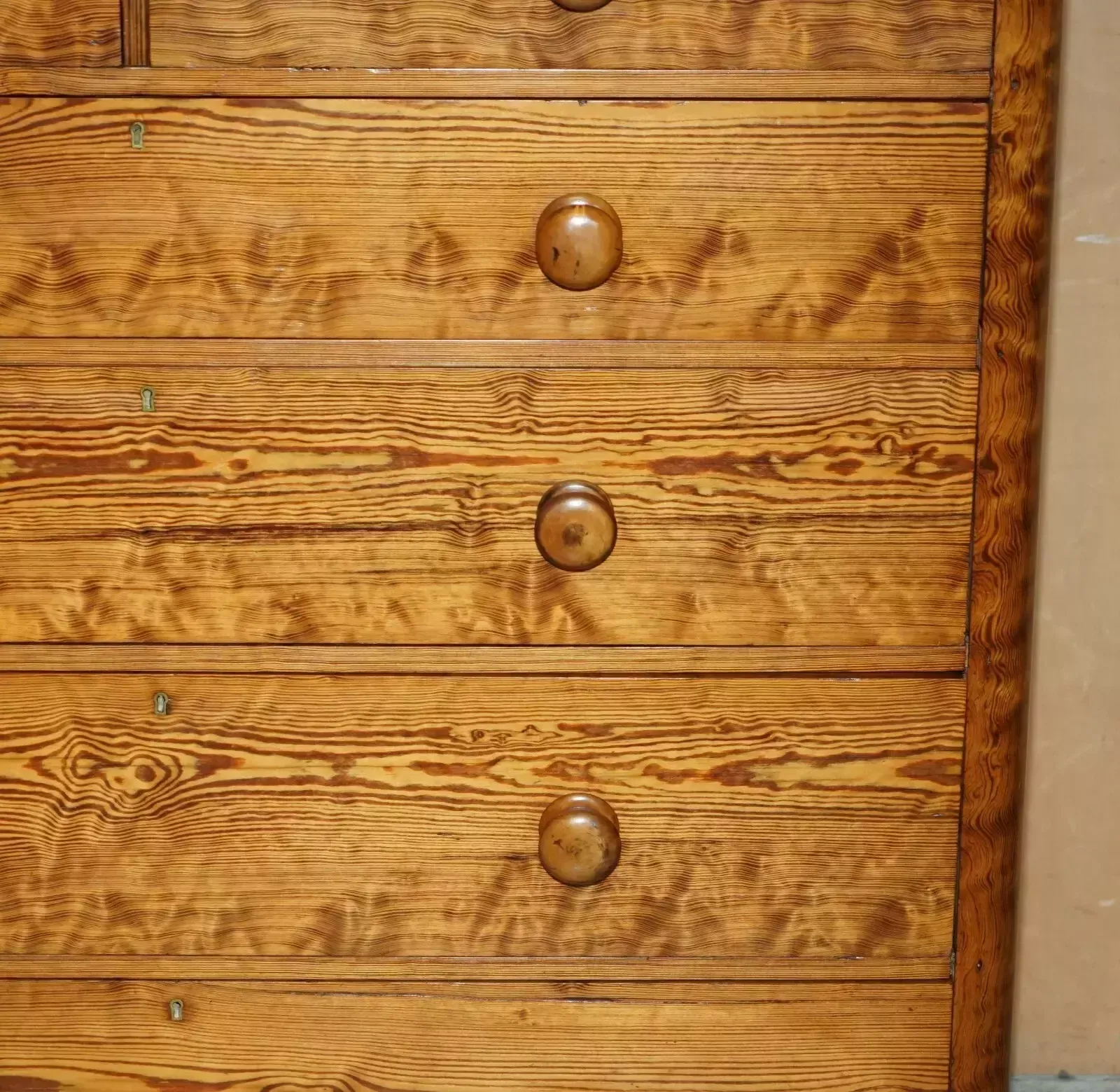 Very Large Antique Victorian Circa 1880 Farm House Pitch Pine Chest Of Drawers photo 2850.0