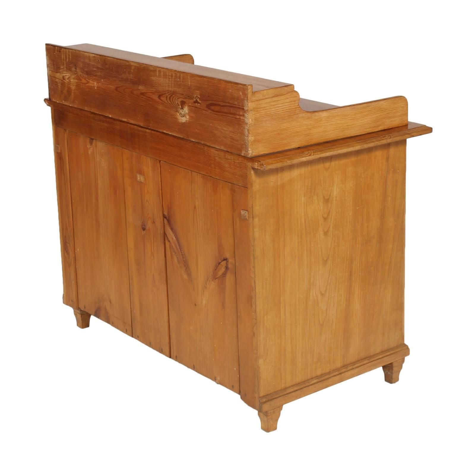Late 19th Century Tyrolean Sideboard Credenza Vanity In Solid Larch , Wax Polished photo Furniture