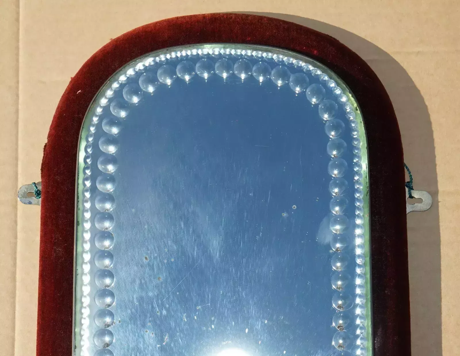Home Decor Antique Pair Of English Circa 1880 Victorian Velvet Display Sorcerer's Mirrors photo