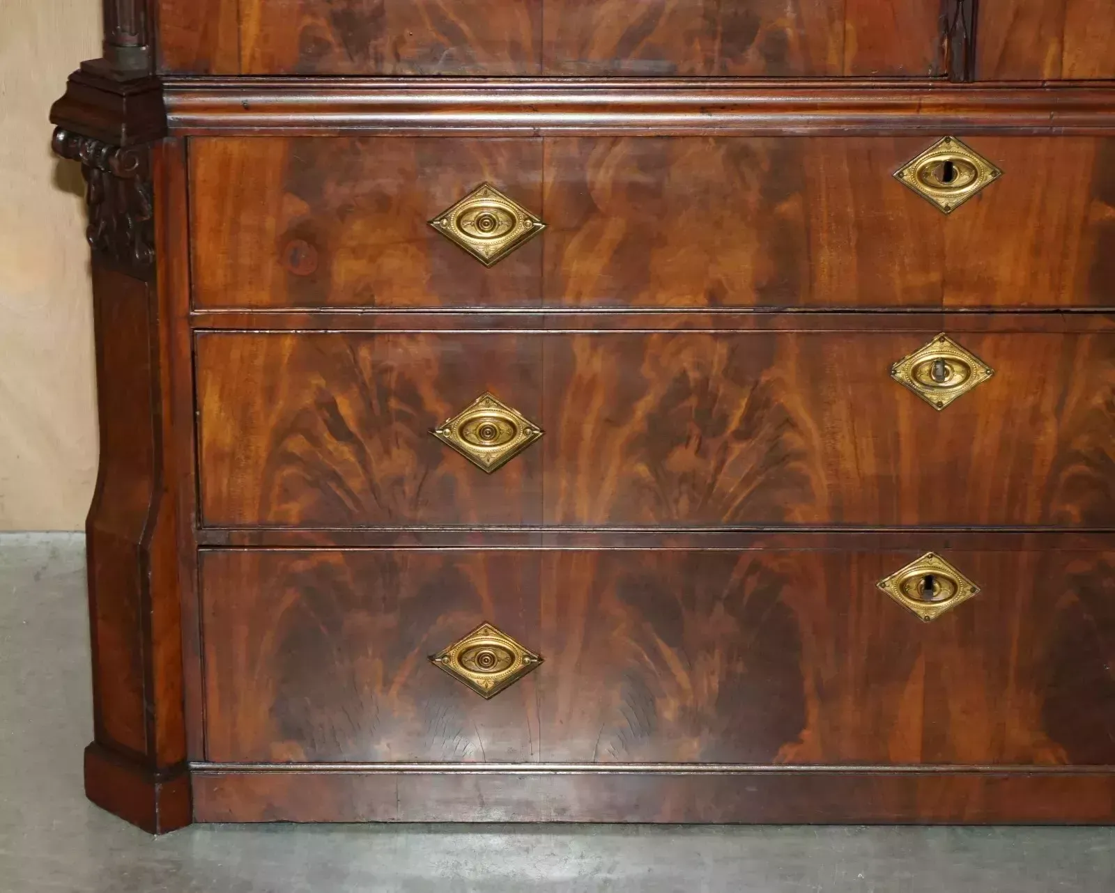 Outstanding 18th Century Antique 1760 Thomas Chippendale Wardrobe Linen Press photo Furniture
