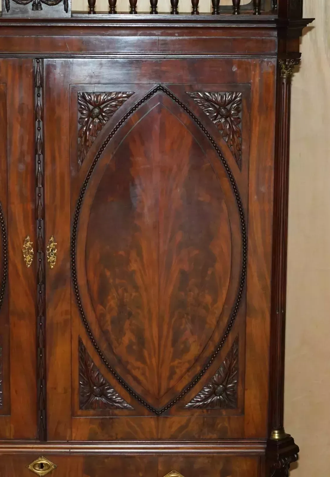 Outstanding 18th Century Antique 1760 Thomas Chippendale Wardrobe Linen Press photo vintage