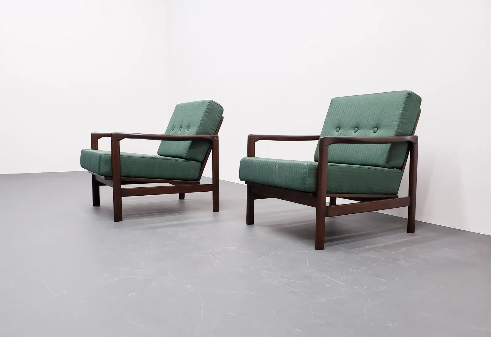 1960's Mid Century Lounger By Baczyk In Greentweed photo buy