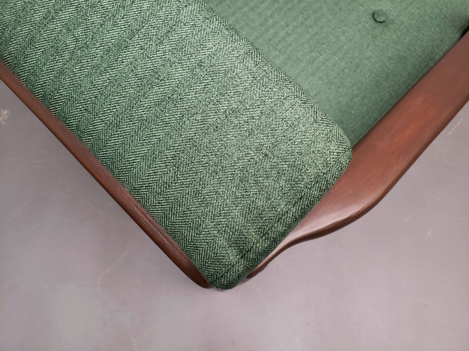 Set Of Two 1960's Mid Century Lounger By Baczyk In Green Tweed photo for sale