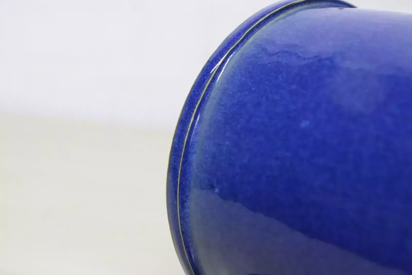 Vintage French Confit Pot Twin Handle Cobalt Blue Colouring & Gloss Glazed photo vinterior