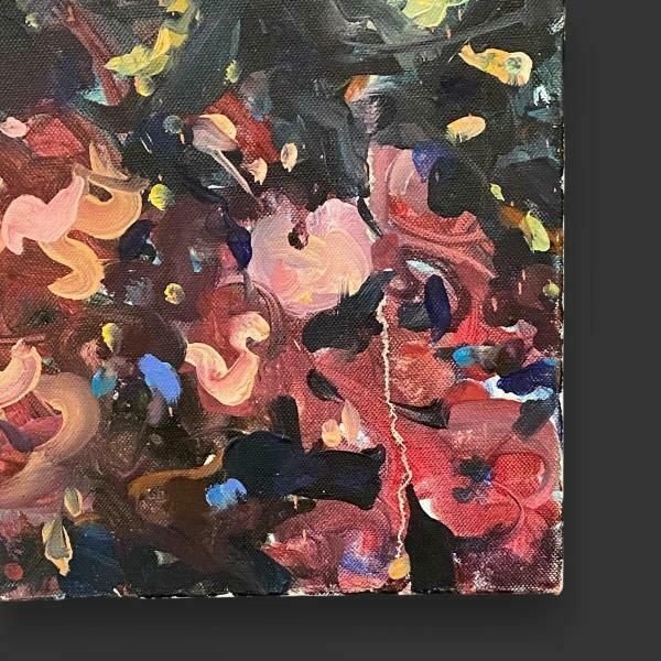 Sarah Webb B. 1964 (Grimsby Artist) Oil On Canvas   Abstract Flowers photo for sale