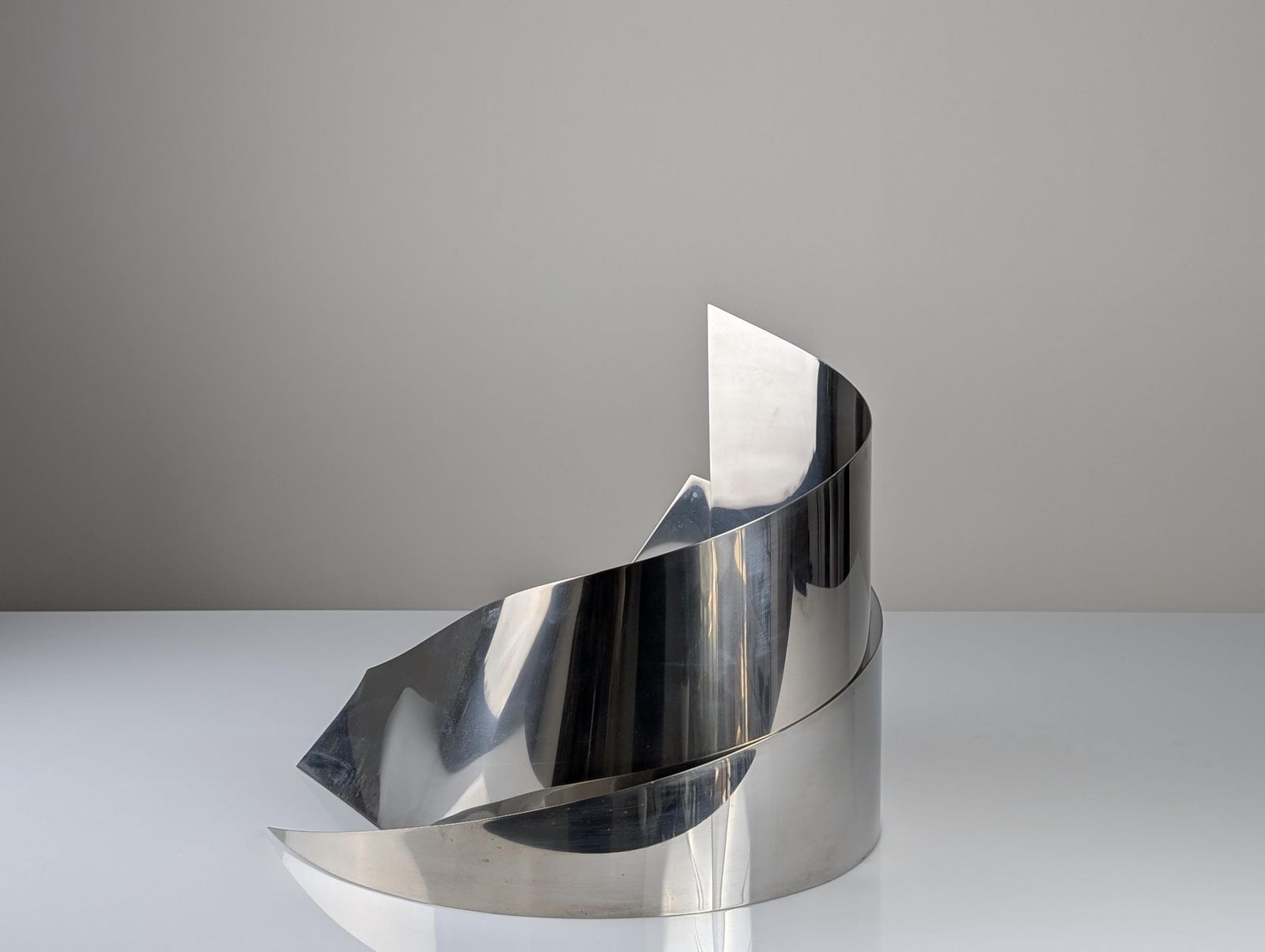 Steel Sculpture “Silver Wind” Vertical By Joaquin Torres & Rafael Llamazares photo for sale