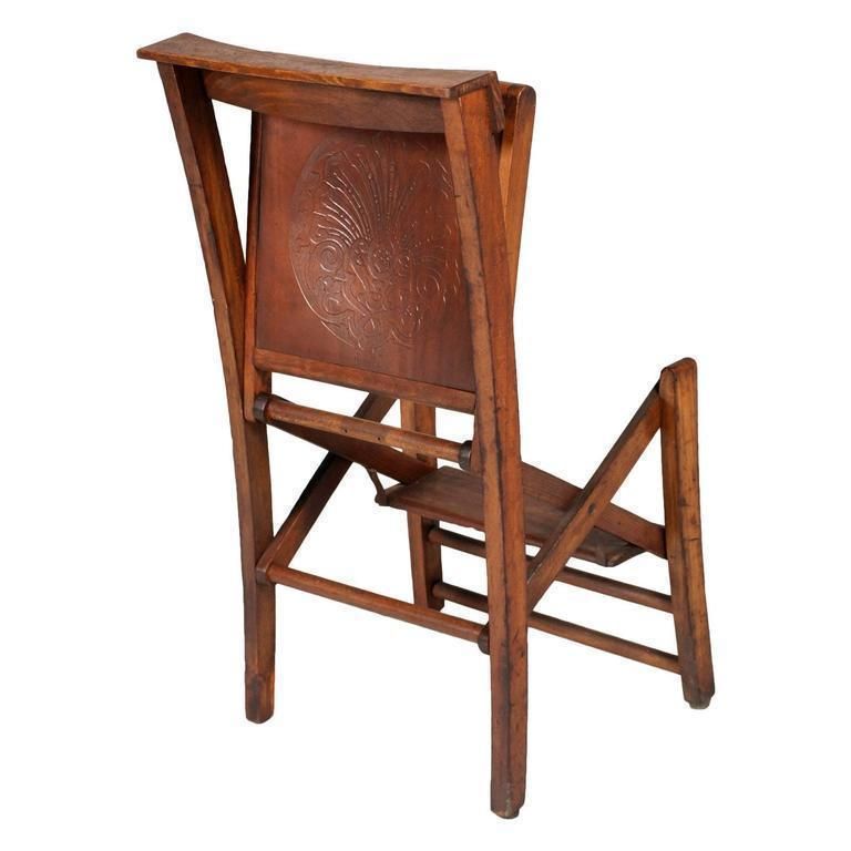 Church Chair Faldstool Art Nouveau Santo Antonio Cathedral Wax Polished photo Furniture