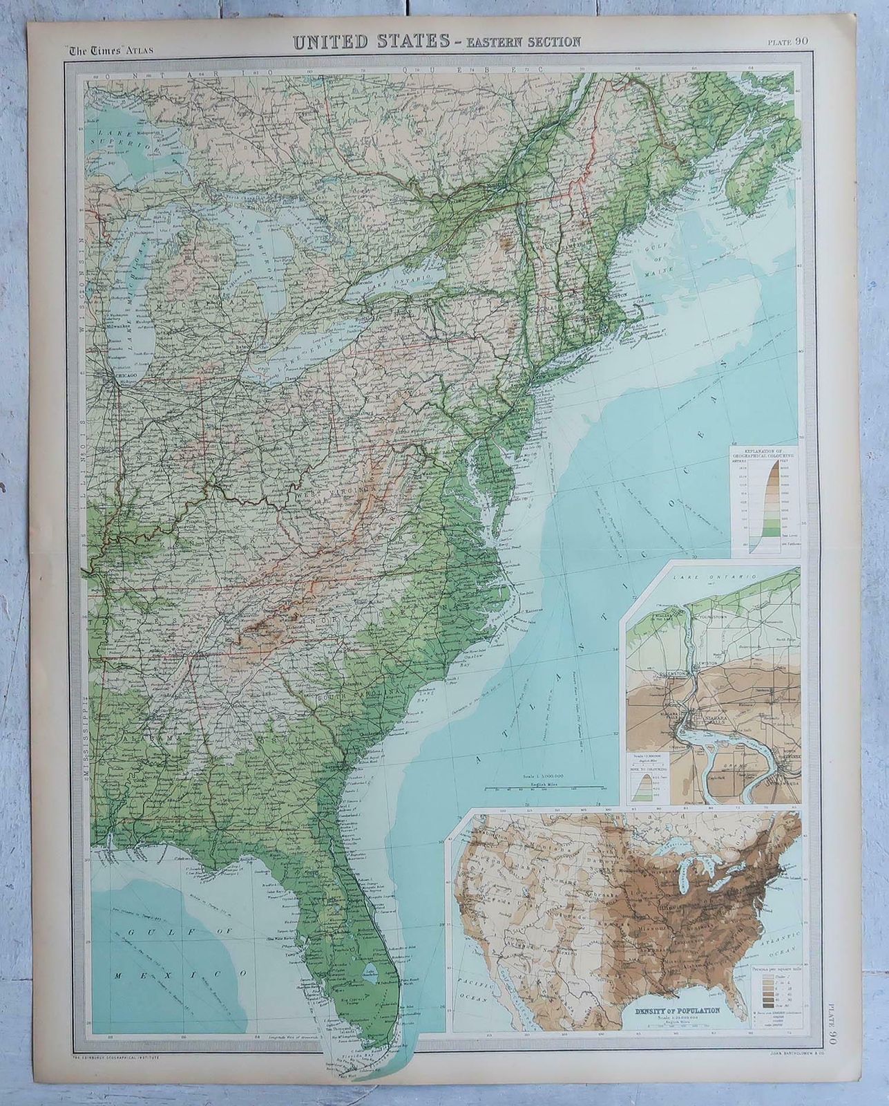 Large Vintage Maps Of The United States, In 3 Sections, 1920 photo Art