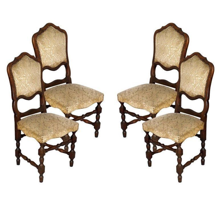 Set Of Four 19th Century Italian Baroque Dining Chairs