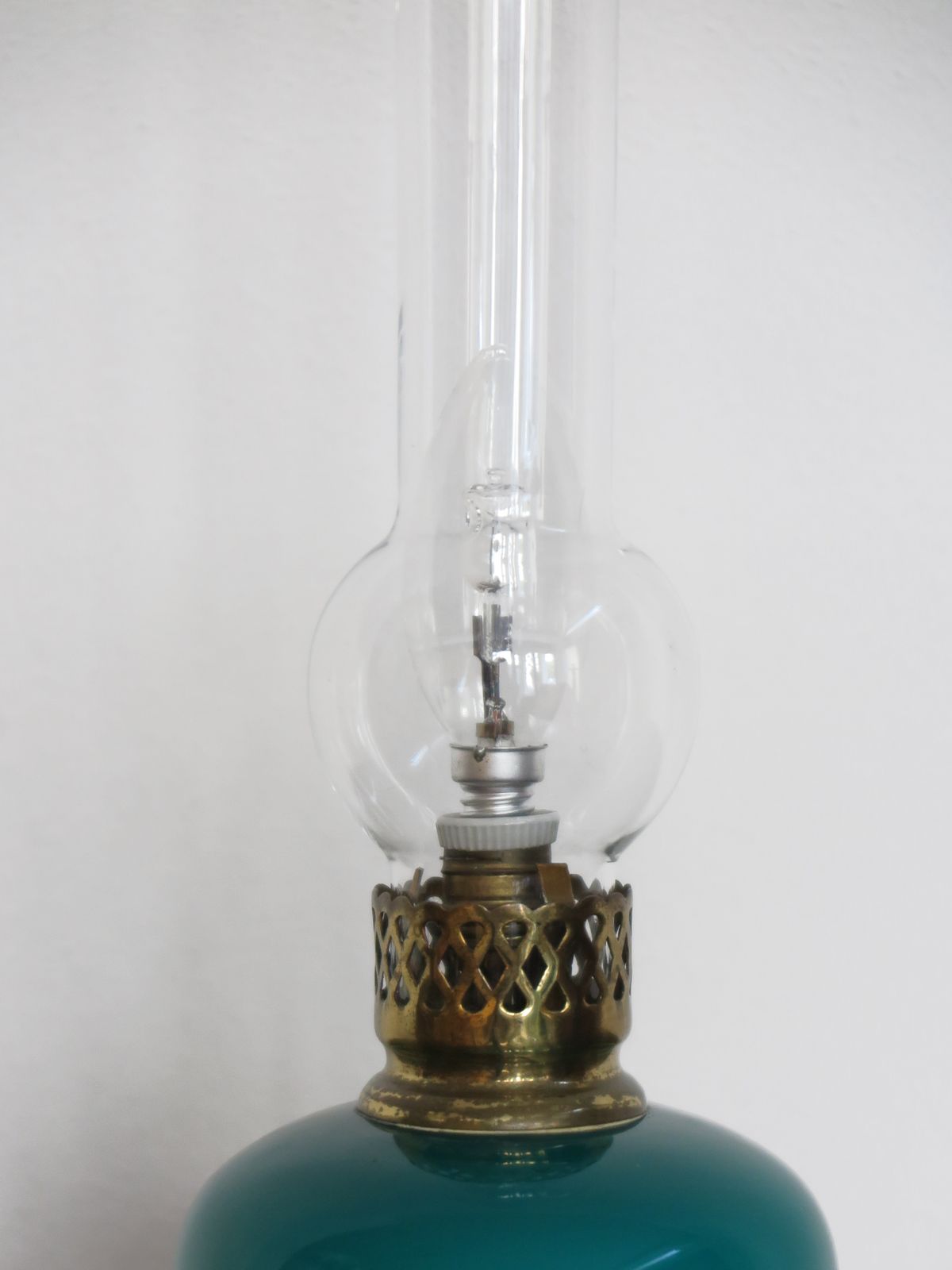 Venini Murano Midcentury Italian Brass Glass Table Lamp 1950s photo 1750.0