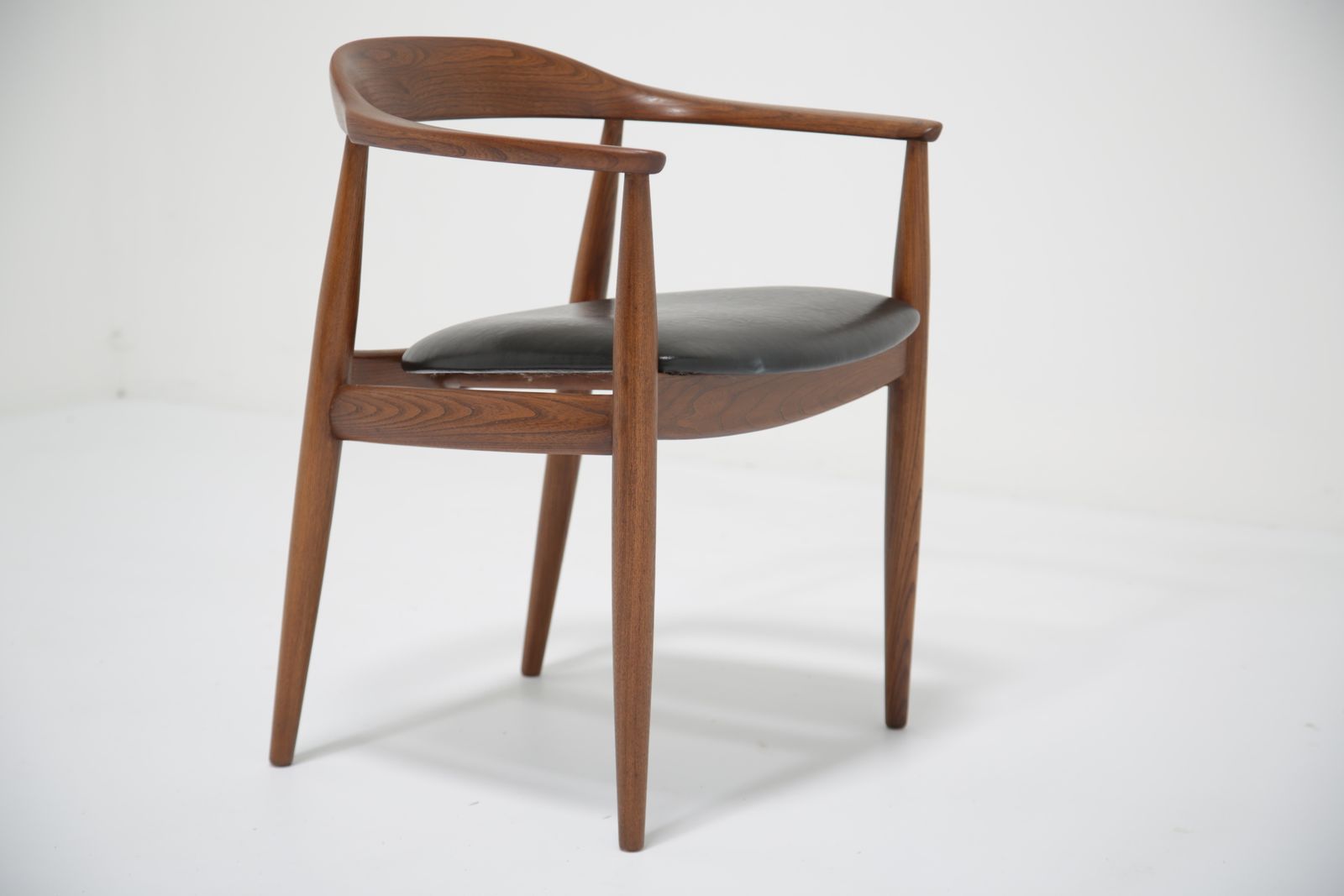 Vintage Danish Black Leather And Teak Desk Chair By Illum Wikkelso For N. Eilersen, 1960s. photo vinterior