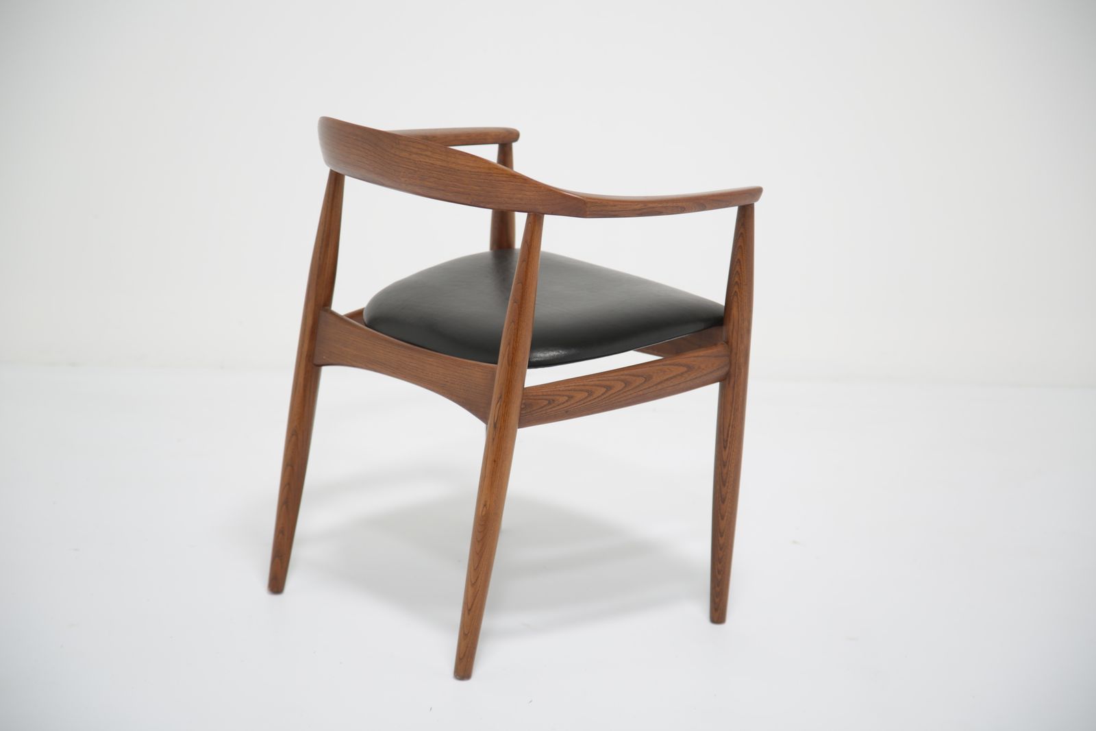 Furniture Vintage Danish Black Leather And Teak Desk Chair By Illum Wikkelso For N. Eilersen, 1960s. photo