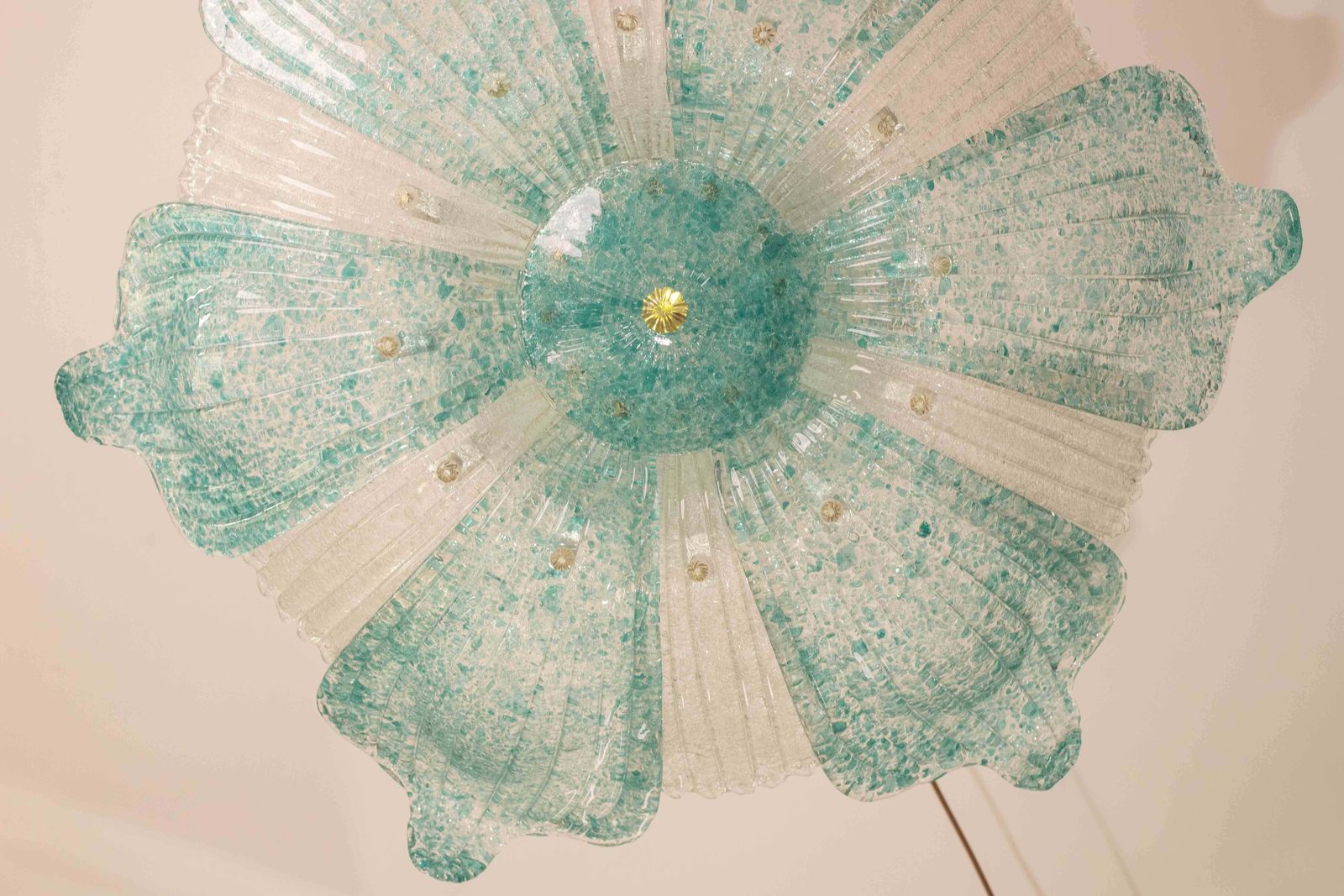 photo furniture Majestic Large Size Fascinating Vintage Murano Glass Ceiling Lamp Blu Acquamarin