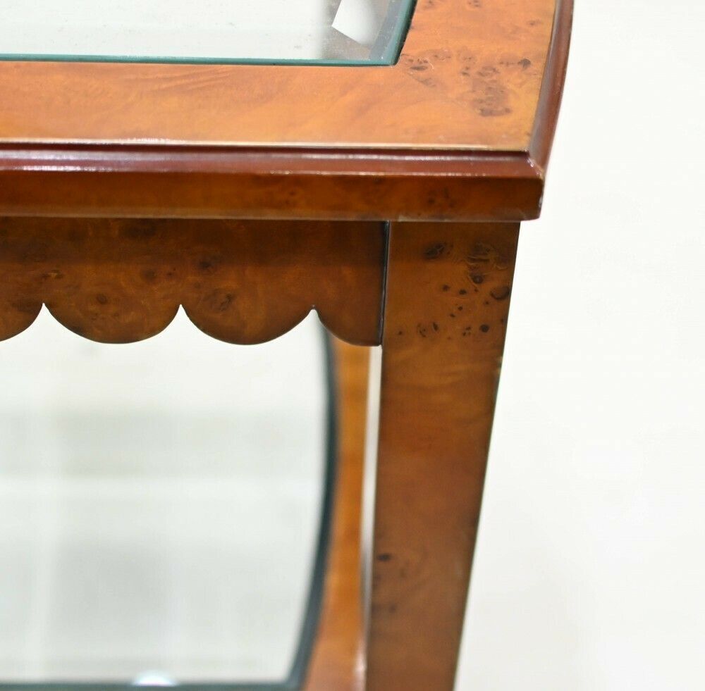 Biedermeier Side Table Walnut Glass Top photo furniture
