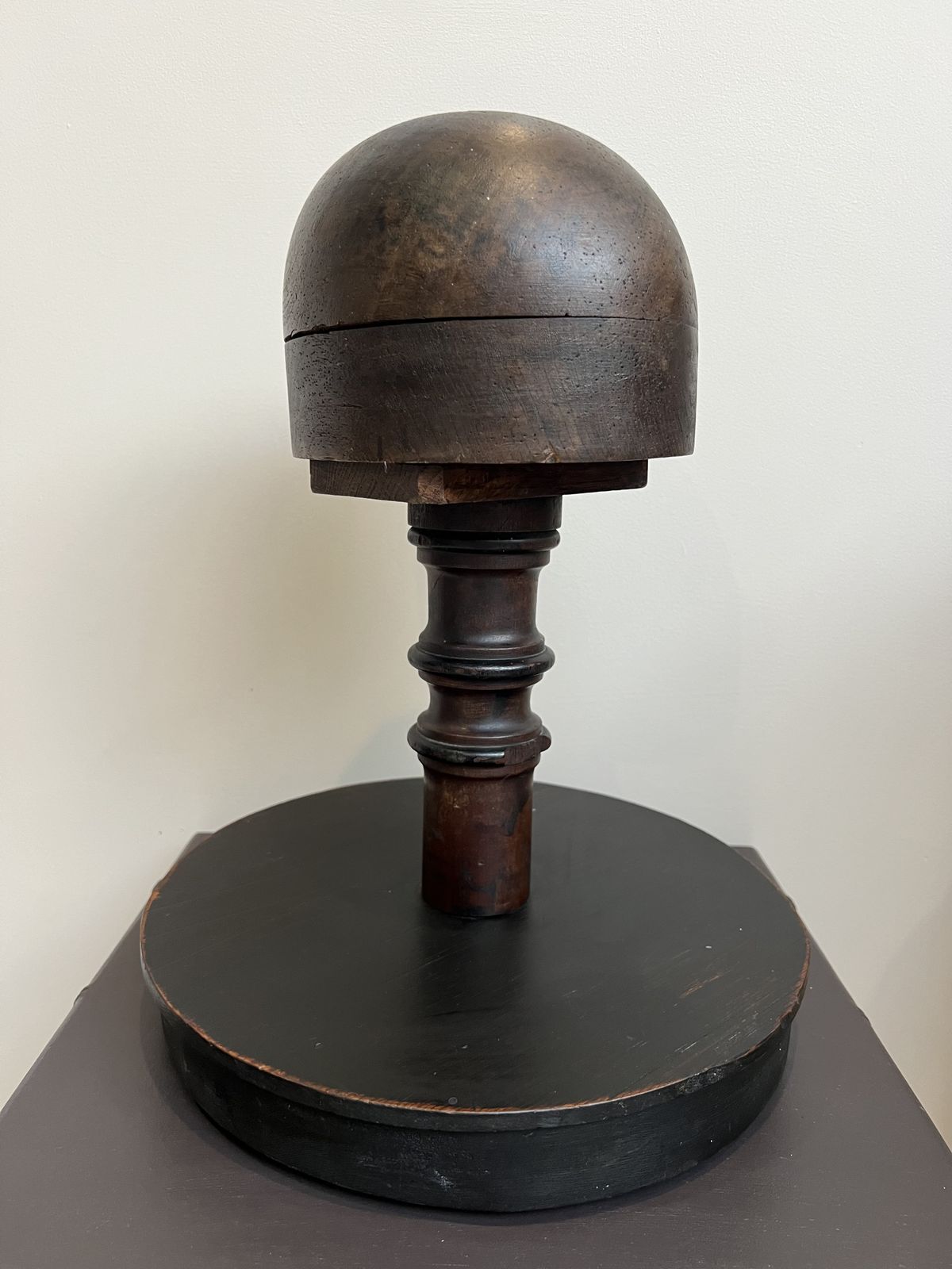 Antique Milliner's Wooden Hat Block Stand photo buy