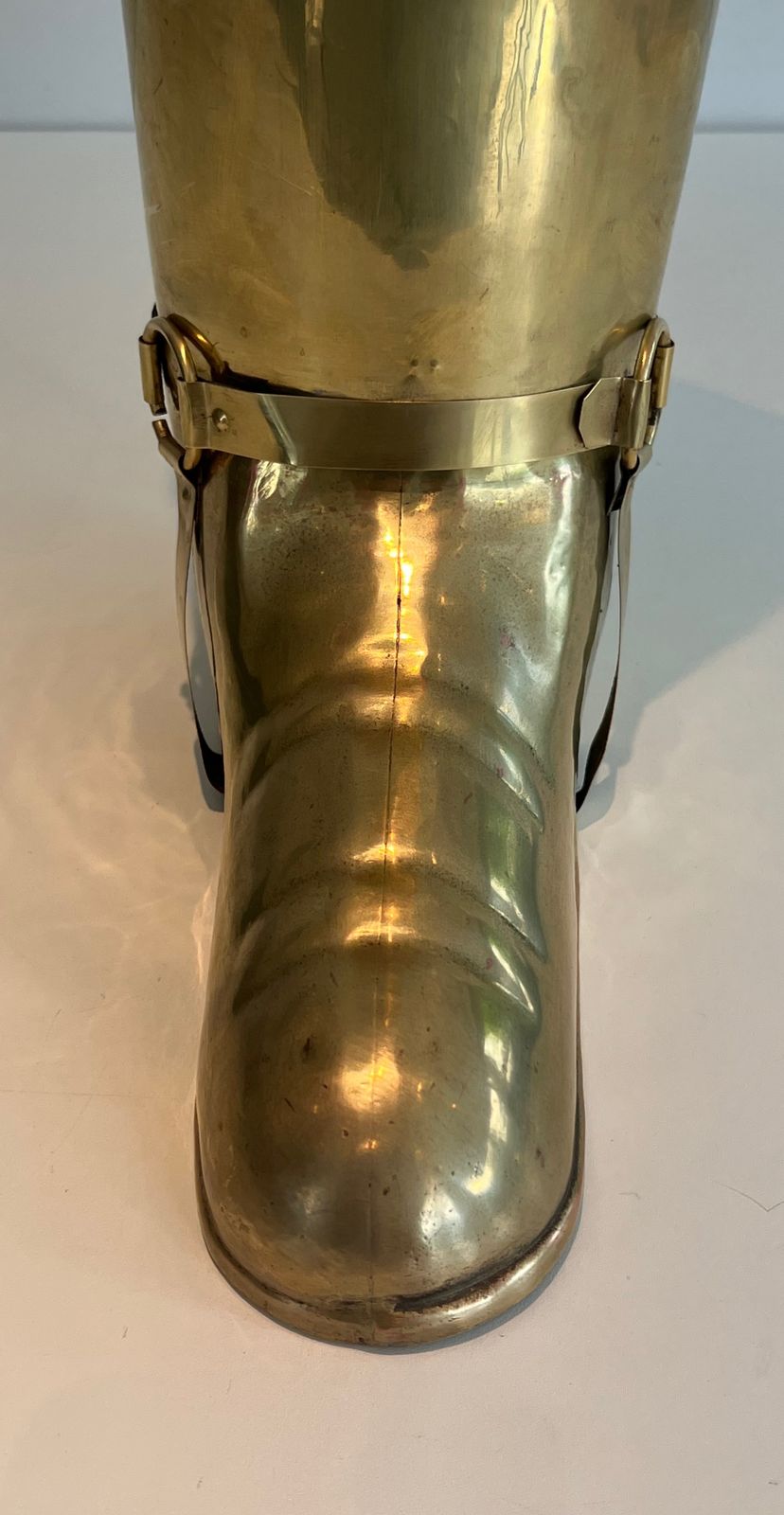 photo for sale Brass Boot Shaped Umbrella Stand