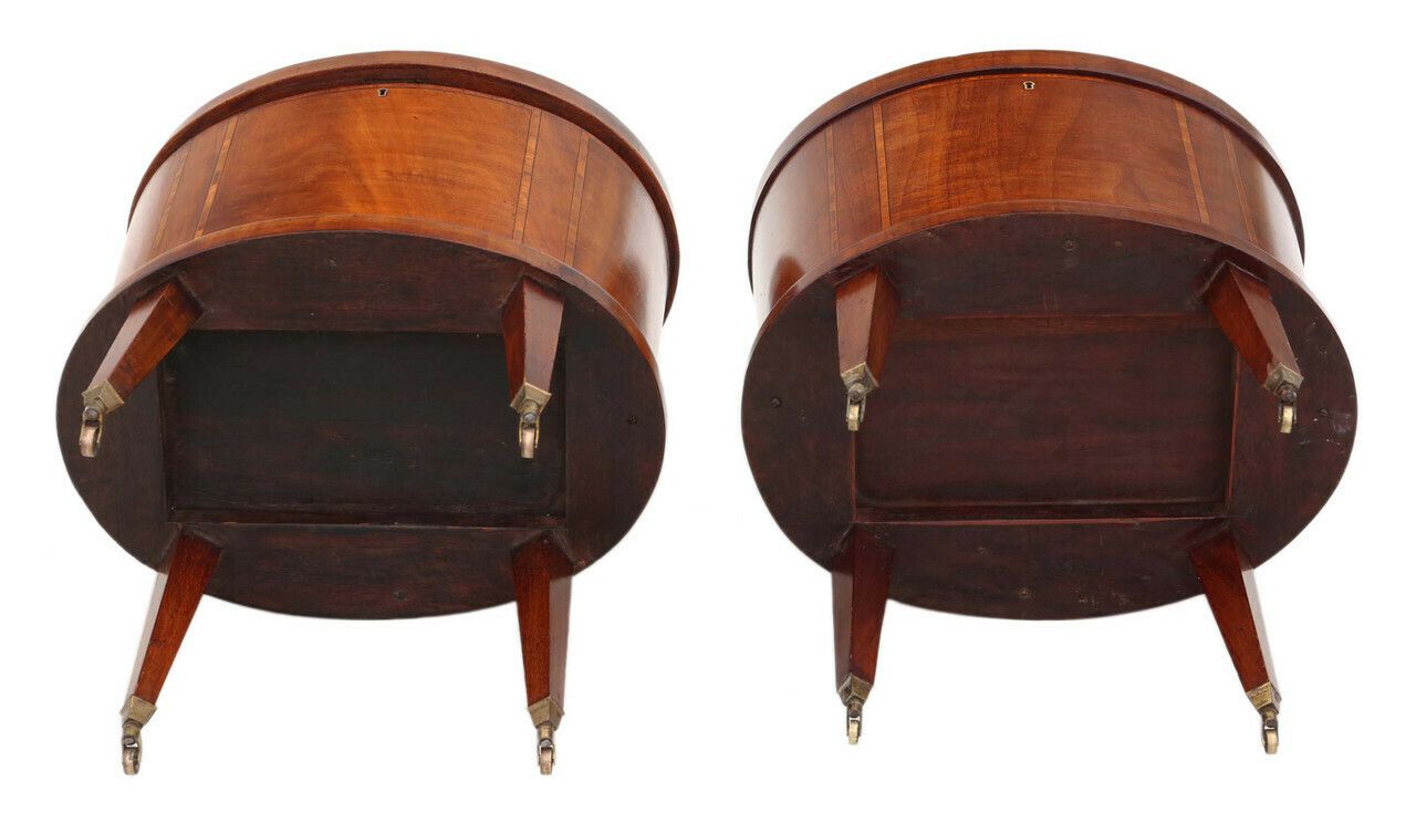 Antique Georgian Revival Pair Of Inlaid Mahogany Cellarettes   Cupboards Cabinets photo vintage