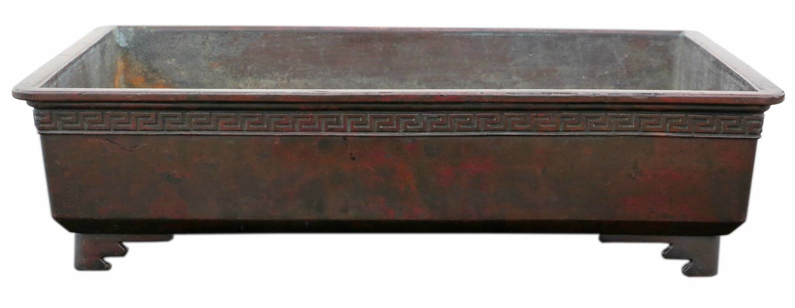 Antique Late Edo C1850 Japanese Bronze Suiban Ikebana Bowl Planter Jardinière   Large Fine Quality photo furniture