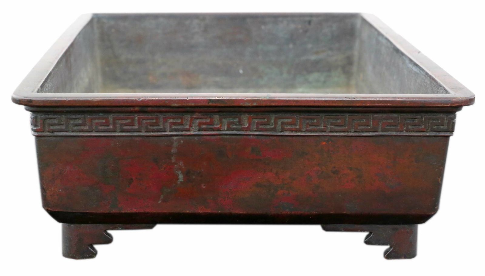 Antique Late Edo C1850 Japanese Bronze Suiban Ikebana Bowl Planter Jardinière   Large Fine Quality photo 2995.0