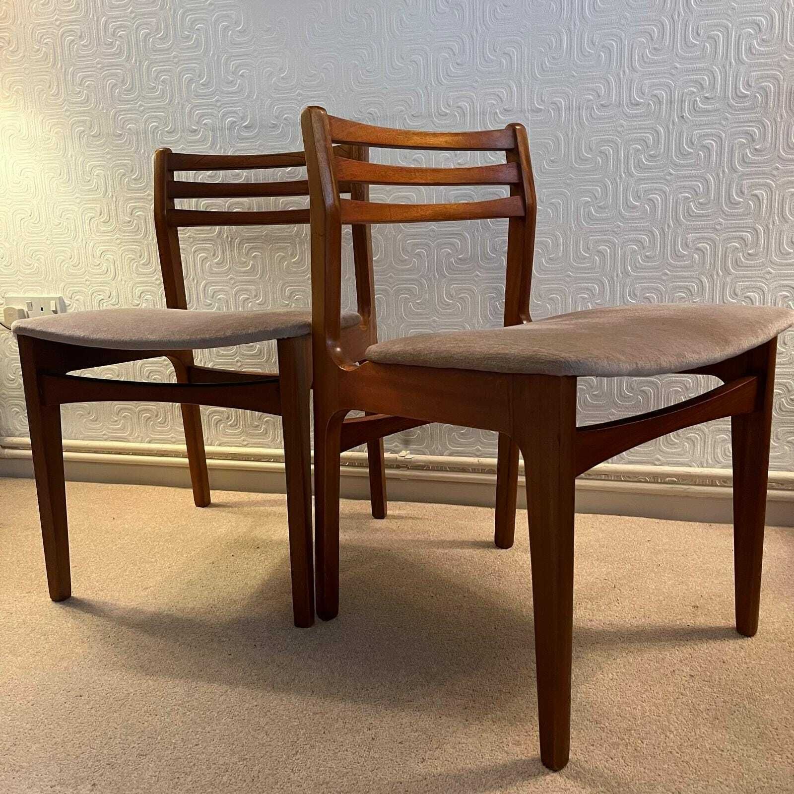 1970s Mid Century Teak Dining Chairs photo for sale
