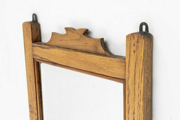 French Wooden Shaving Cabinet With Mirror, 1890s photo Furniture
