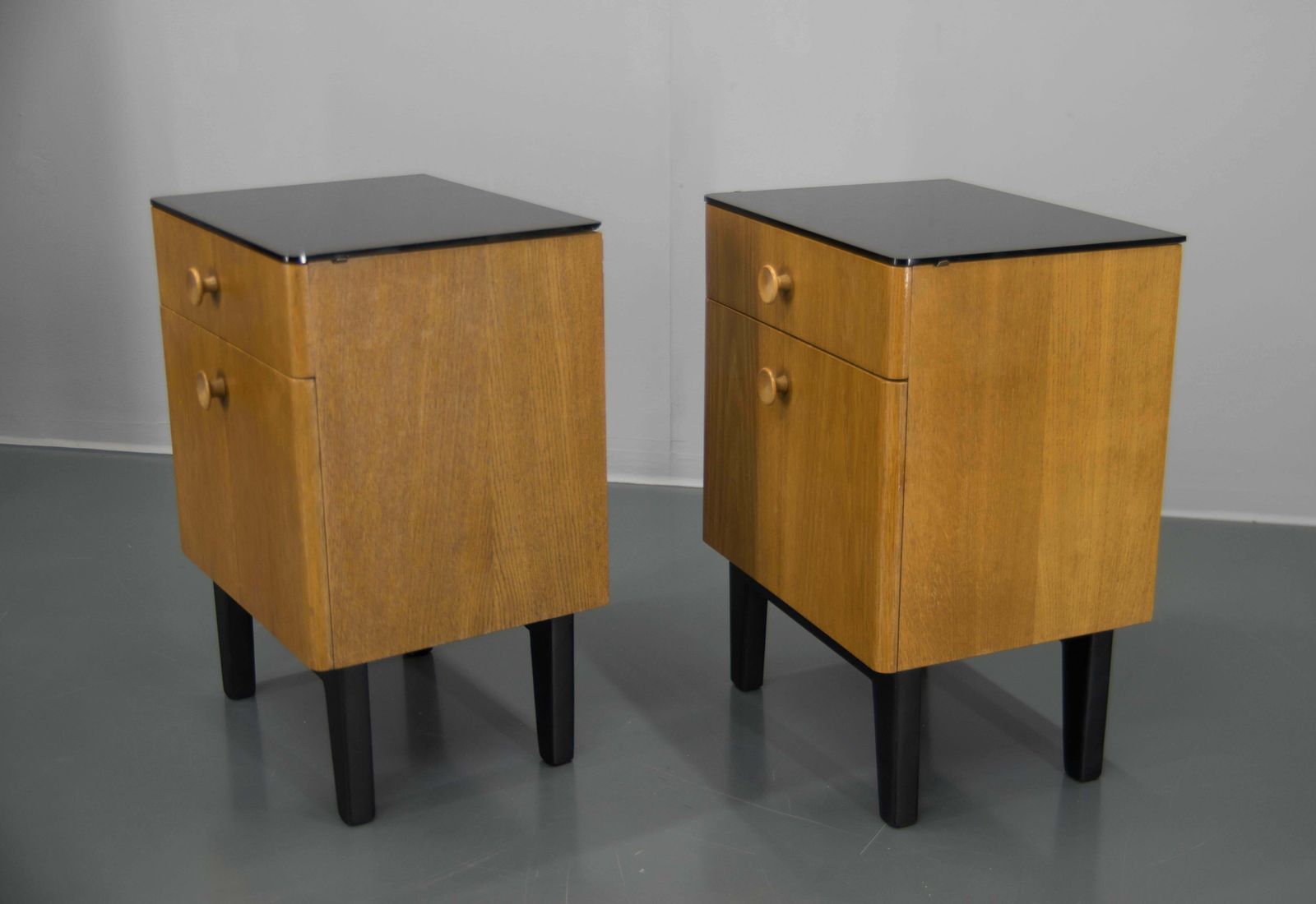 Set Of Two Night Stands By Halabala For Up Zavody, 1950s photo for sale