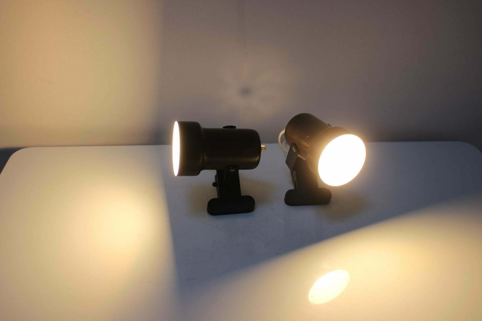 Pair Of Two Attachable Table Lamps With A Clip, 1970's, Czechoslovakia photo for sale