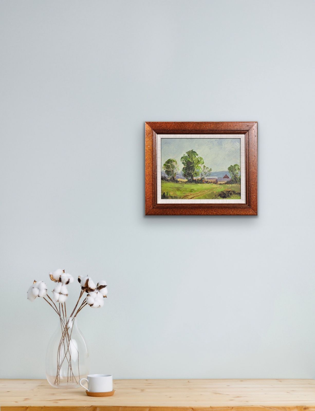 photo furniture Arthur Spooner 1873 To 1962. English. Framed Impasto En Plein Air Post Impressionist Oil Painting Of Rural Derbyshire.