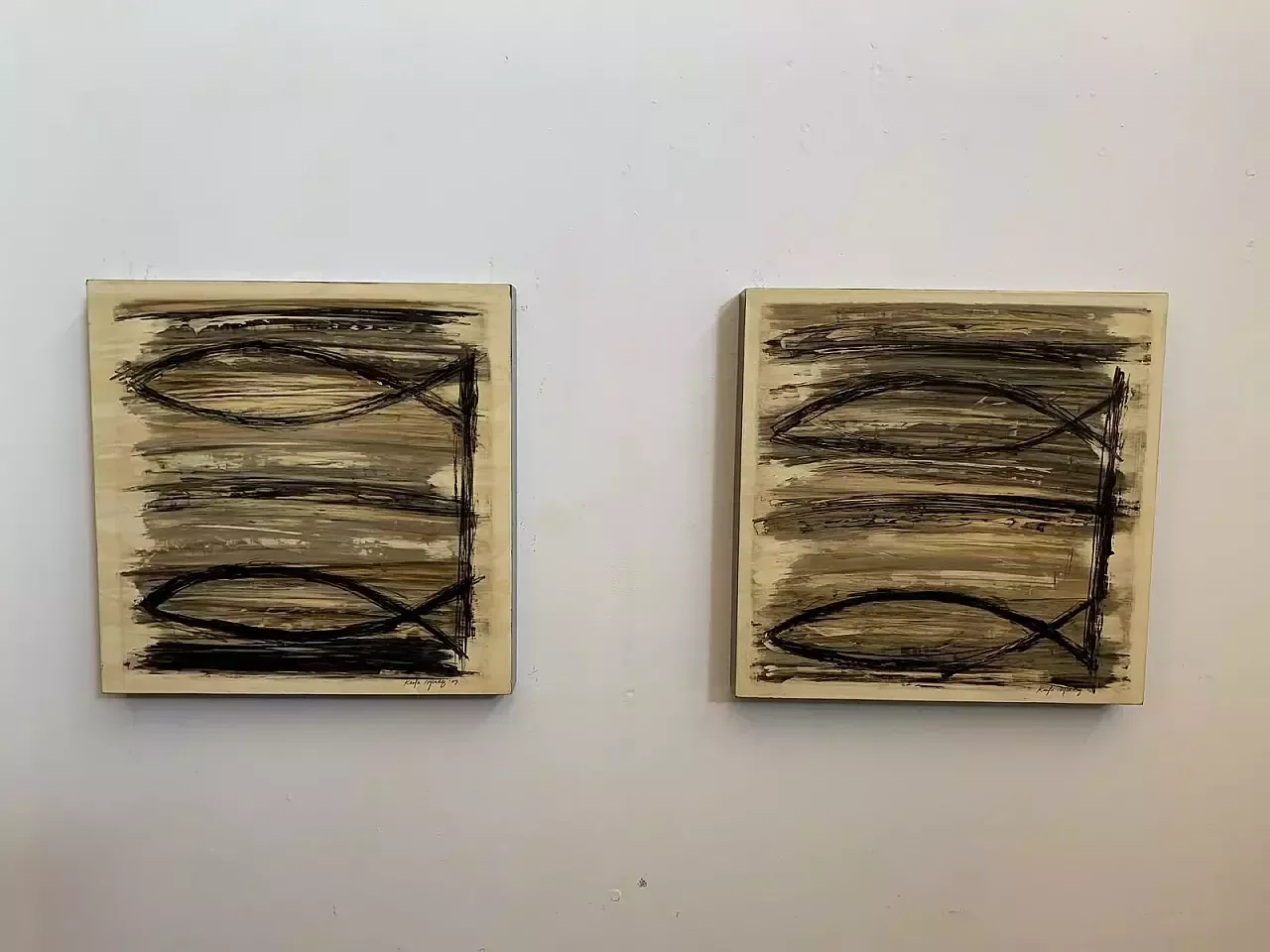 Pair Of Lacquered And Painted Box Wood Panels, 2009 photo furniture