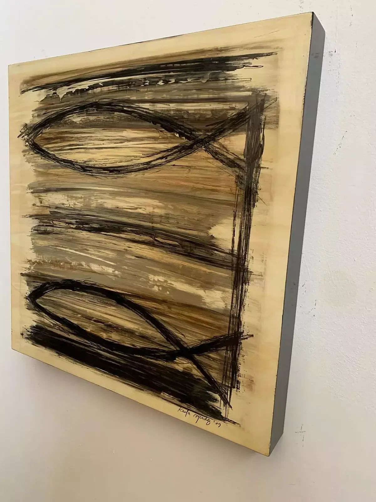 Pair Of Lacquered And Painted Box Wood Panels, 2009 photo Art