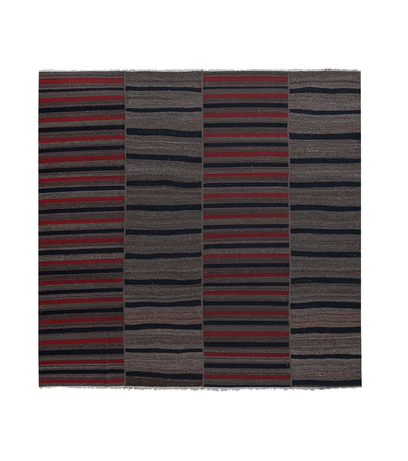 Made Of Natural Wool 20th Century Kilim Rug 8'8'' X 9'