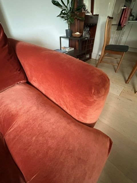 Near New Large Loaf Banoffee Sofa In Broken Pot Clever Velvet photo furniture