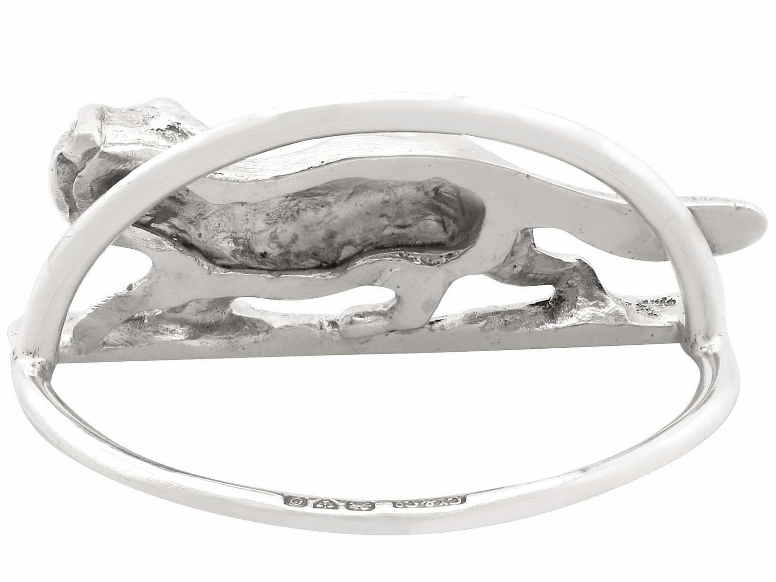 Antique Sterling Silver Fox Card / Menu Holders photo vinterior