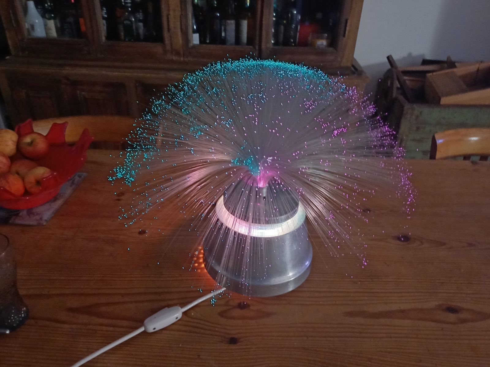 Vintage Yenni Aluminum And Fiber Optic Lamp photo vintage