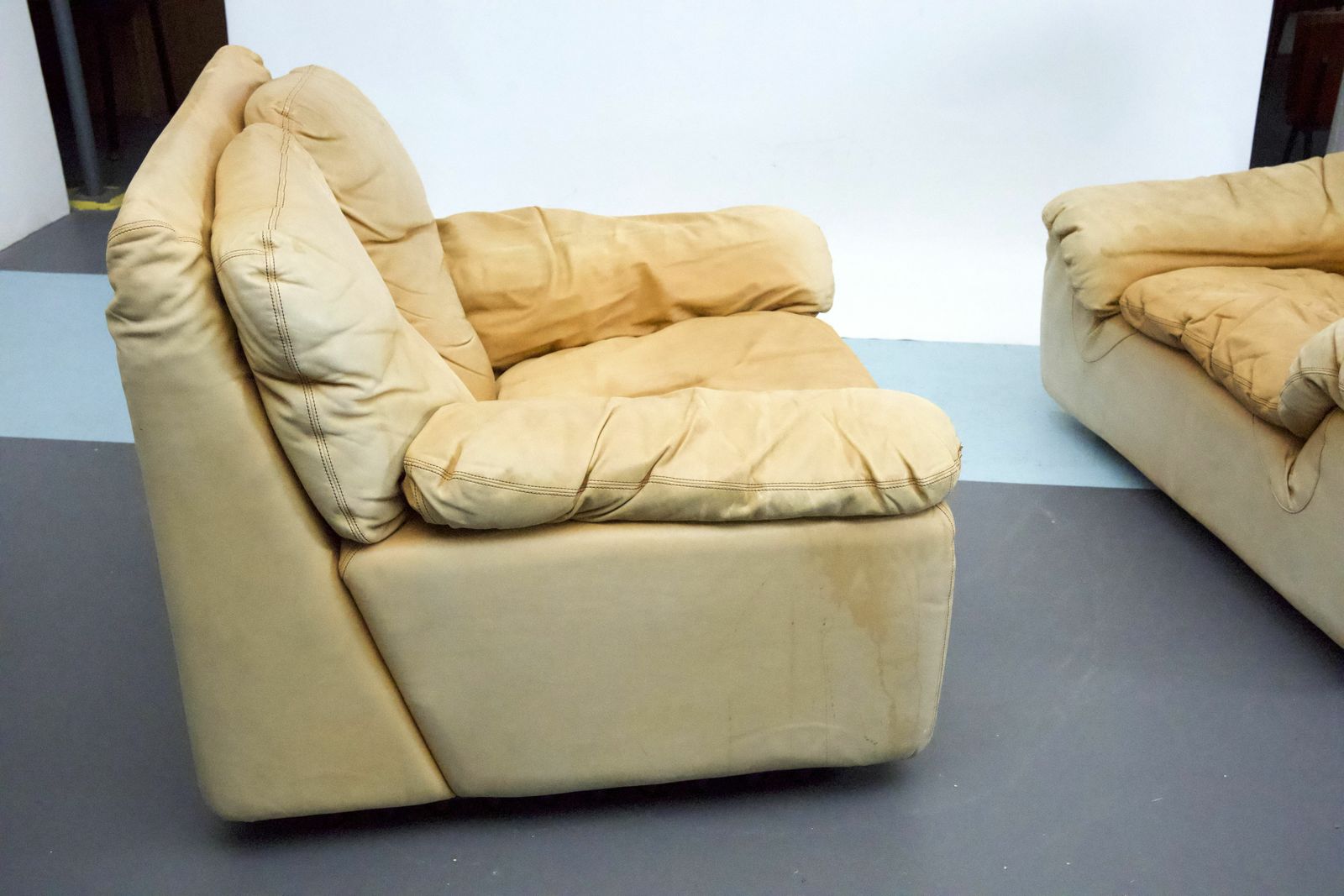 2470.0 Vintage Pair Of Leather Armchairs By Ammannati And Vitelli For Brunati, Italy 1970s. photo