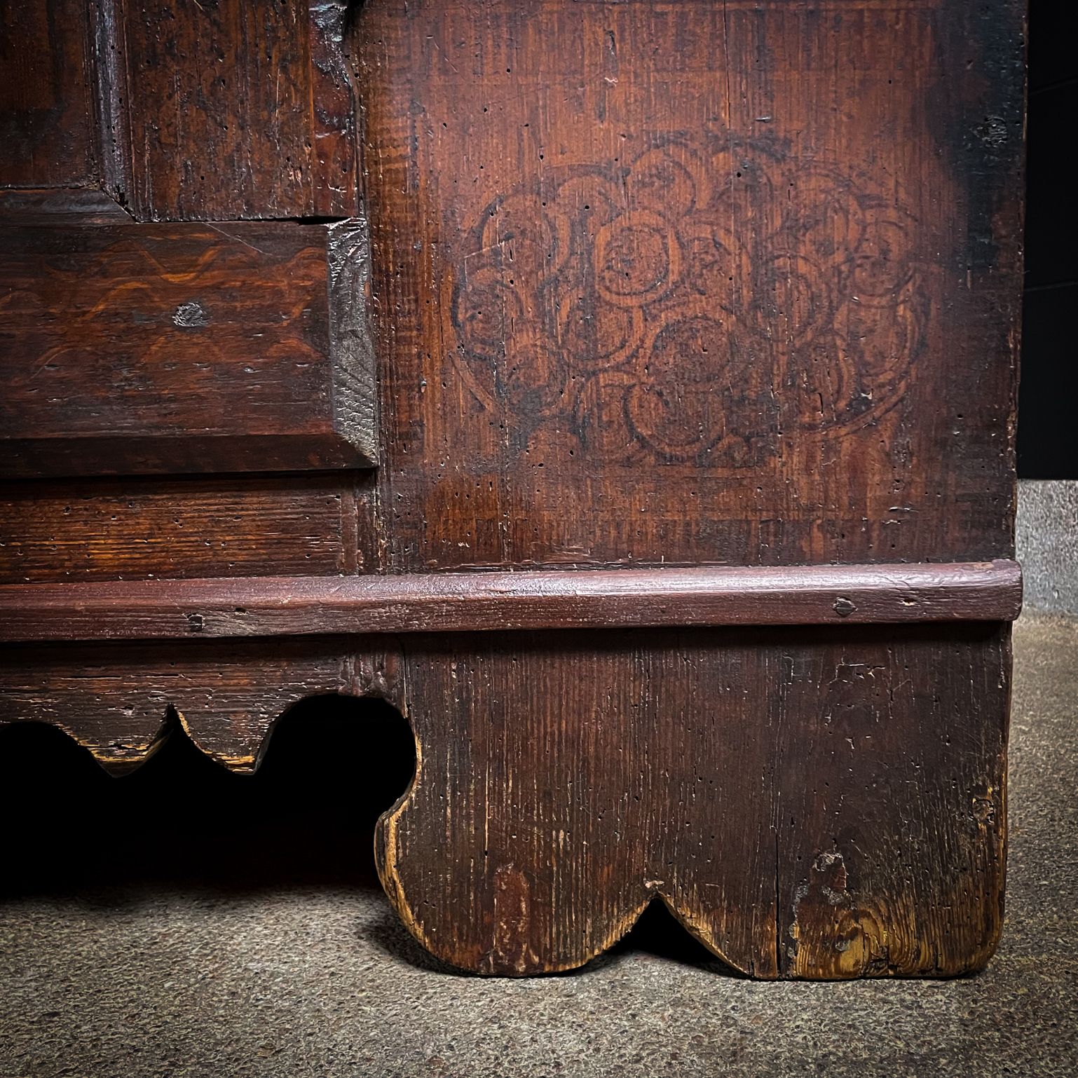 Country 18th Century Swedish Folk Art Wardrobe photo vintage