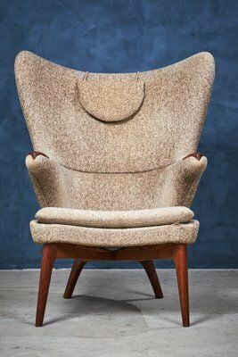 Danish Modern Wool And Teak Lounge Chair, 1960s photo for sale