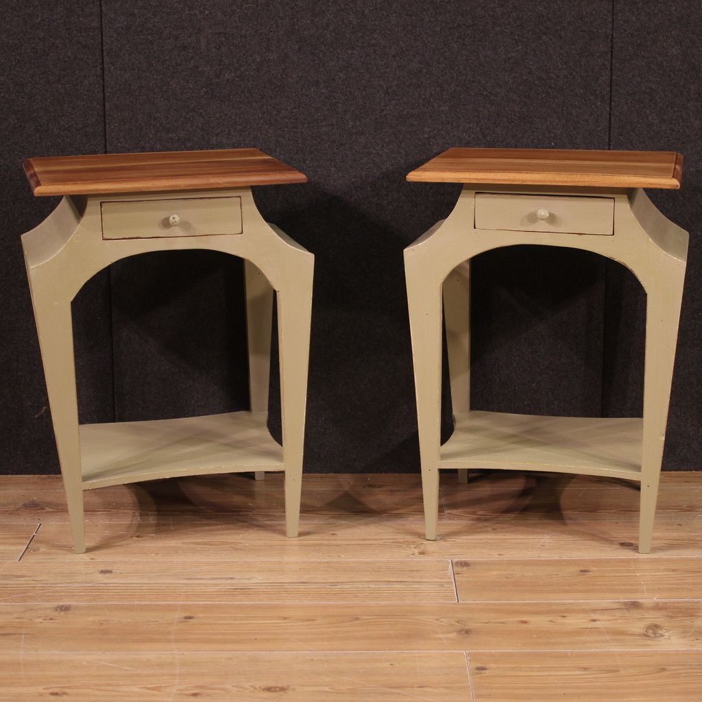 Pair Of 80's Design Bedside Tables photo Furniture