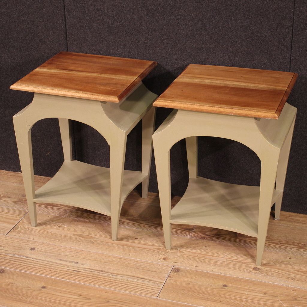 Furniture Pair Of 80's Design Bedside Tables photo