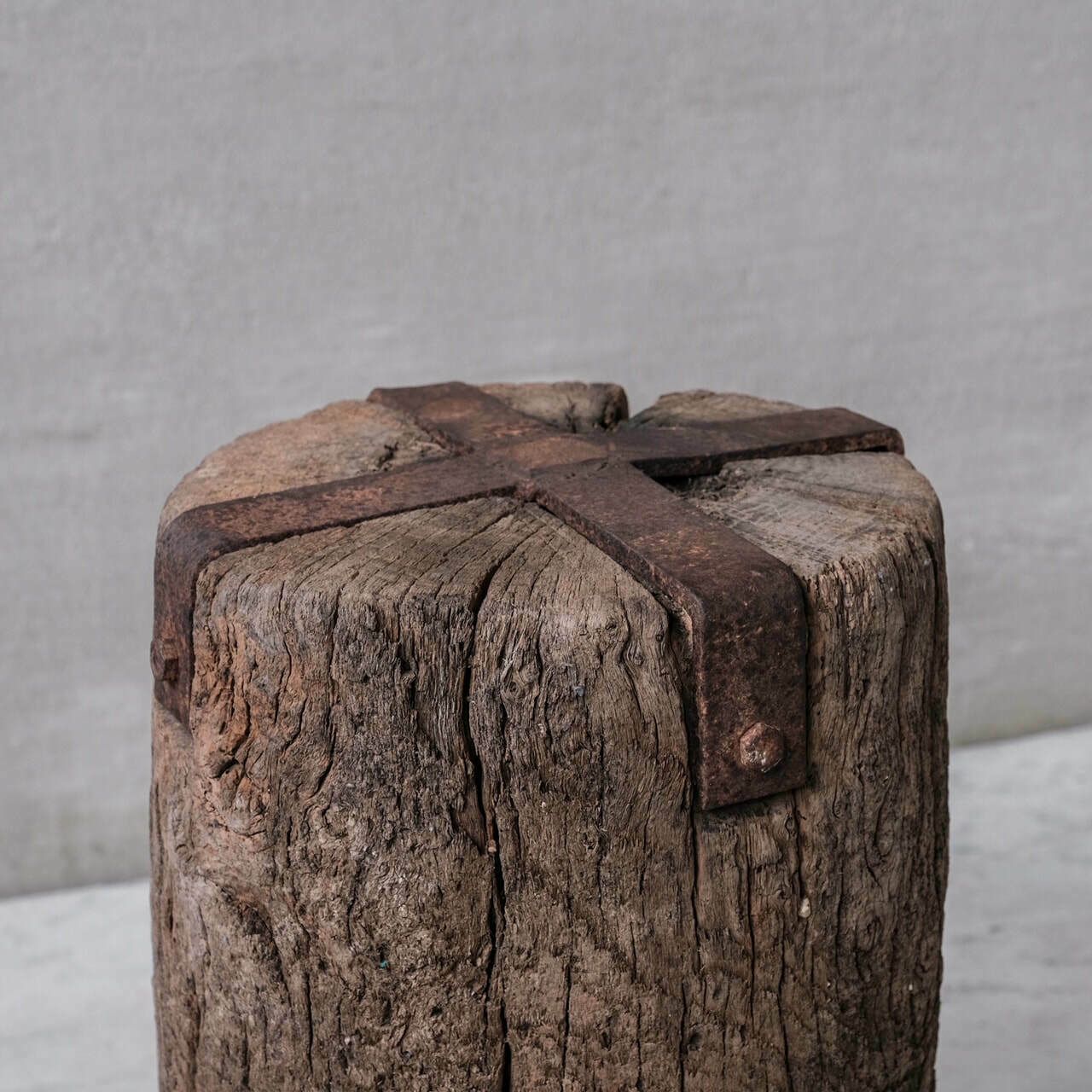 Pair Of Wabi Sabi Style Primitive Spanish Wooden Pedestals photo furniture