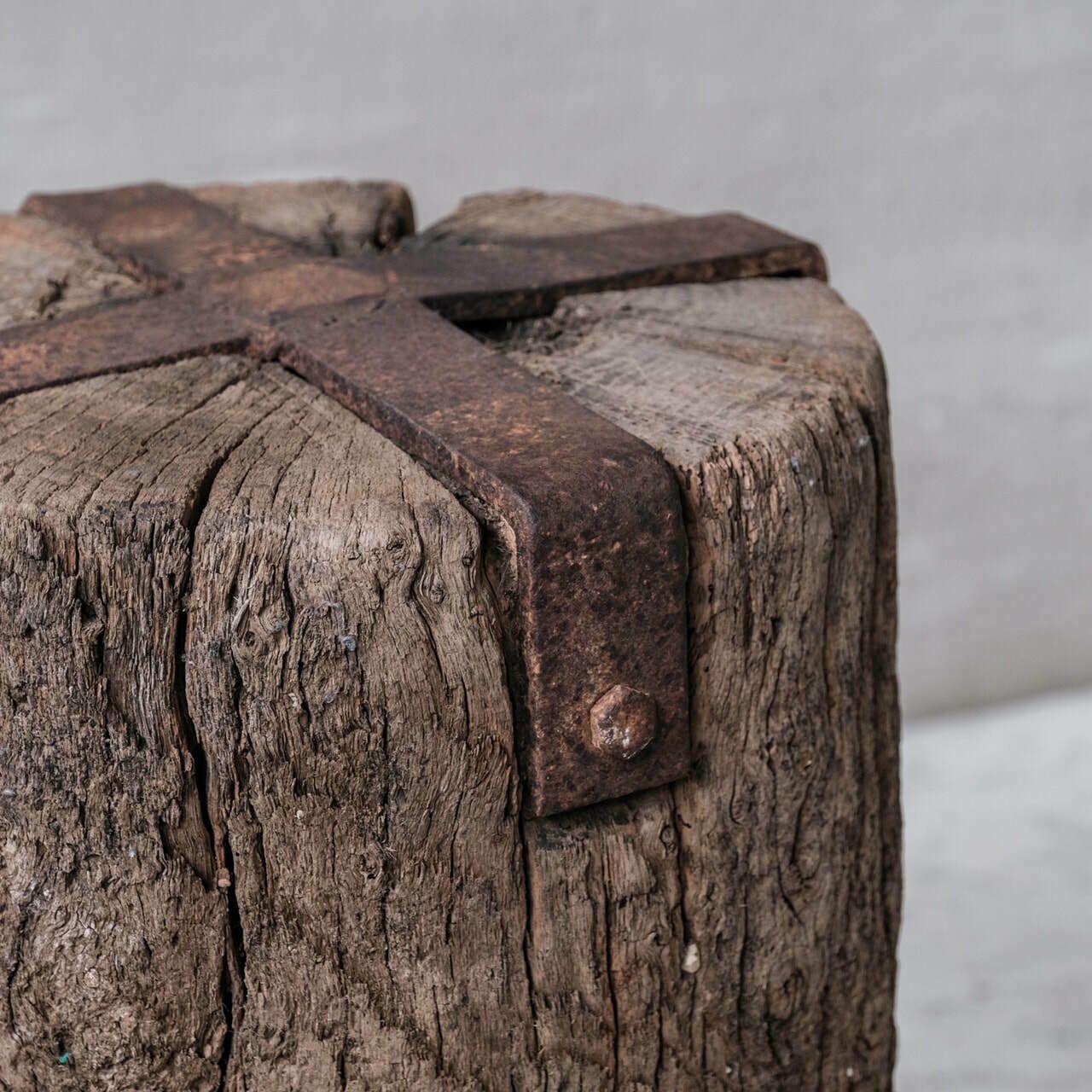 Pair Of Wabi Sabi Style Primitive Spanish Wooden Pedestals photo buy