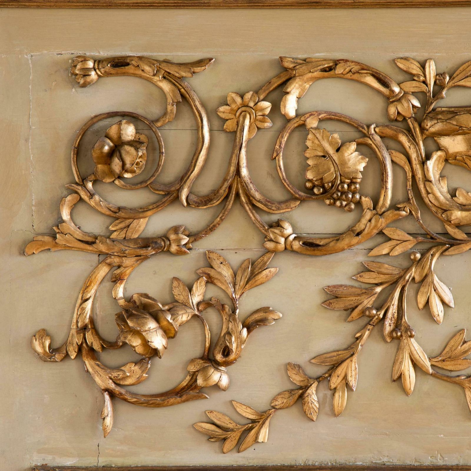 Large French 19th Century Lxvi Style Gilt Wood Trumeau Mirror photo 3825.0
