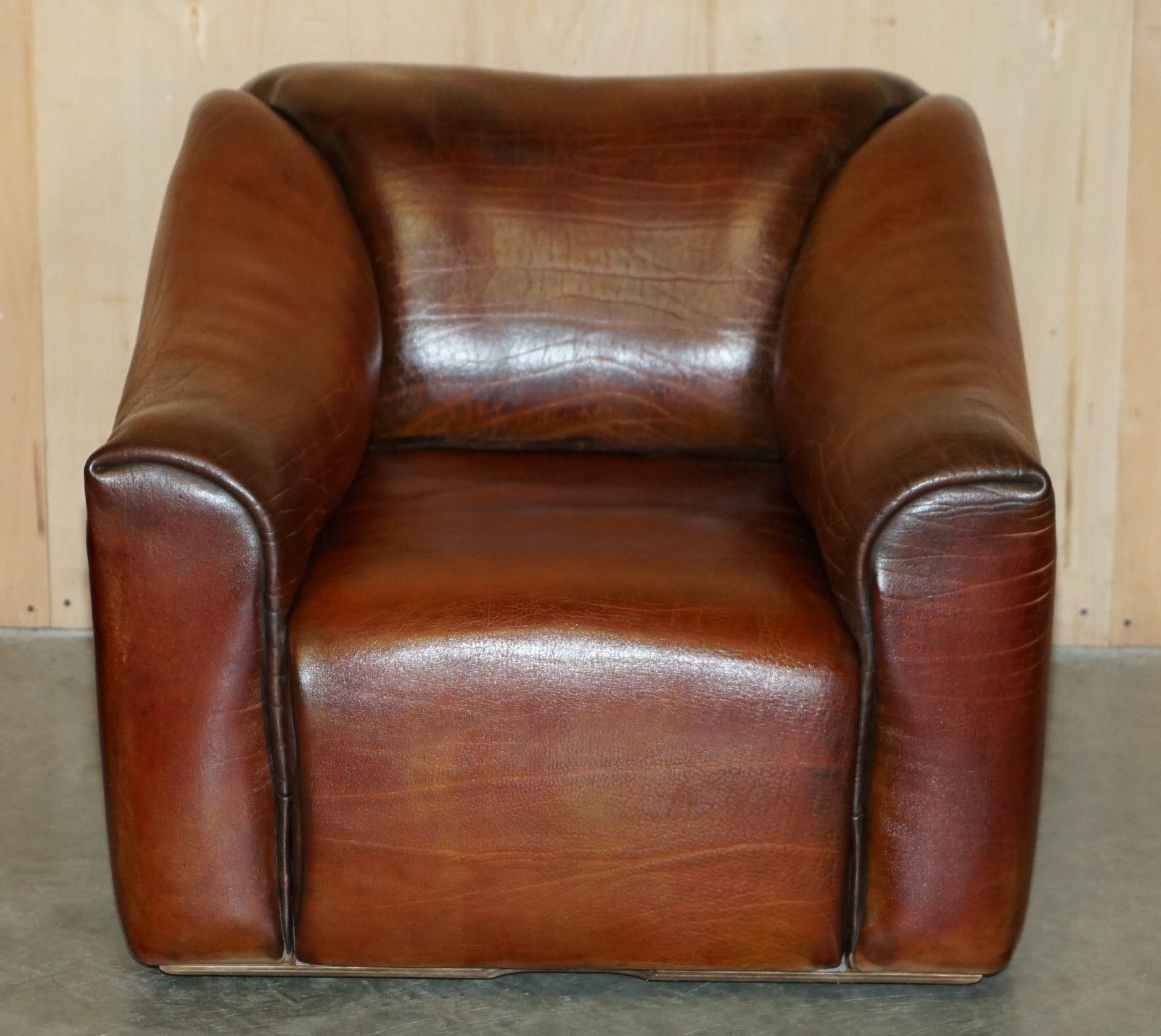 Pair Of Restored De Sede Ds47 Reclining Brown Buffalo Neck Leather Armchairs photo Furniture