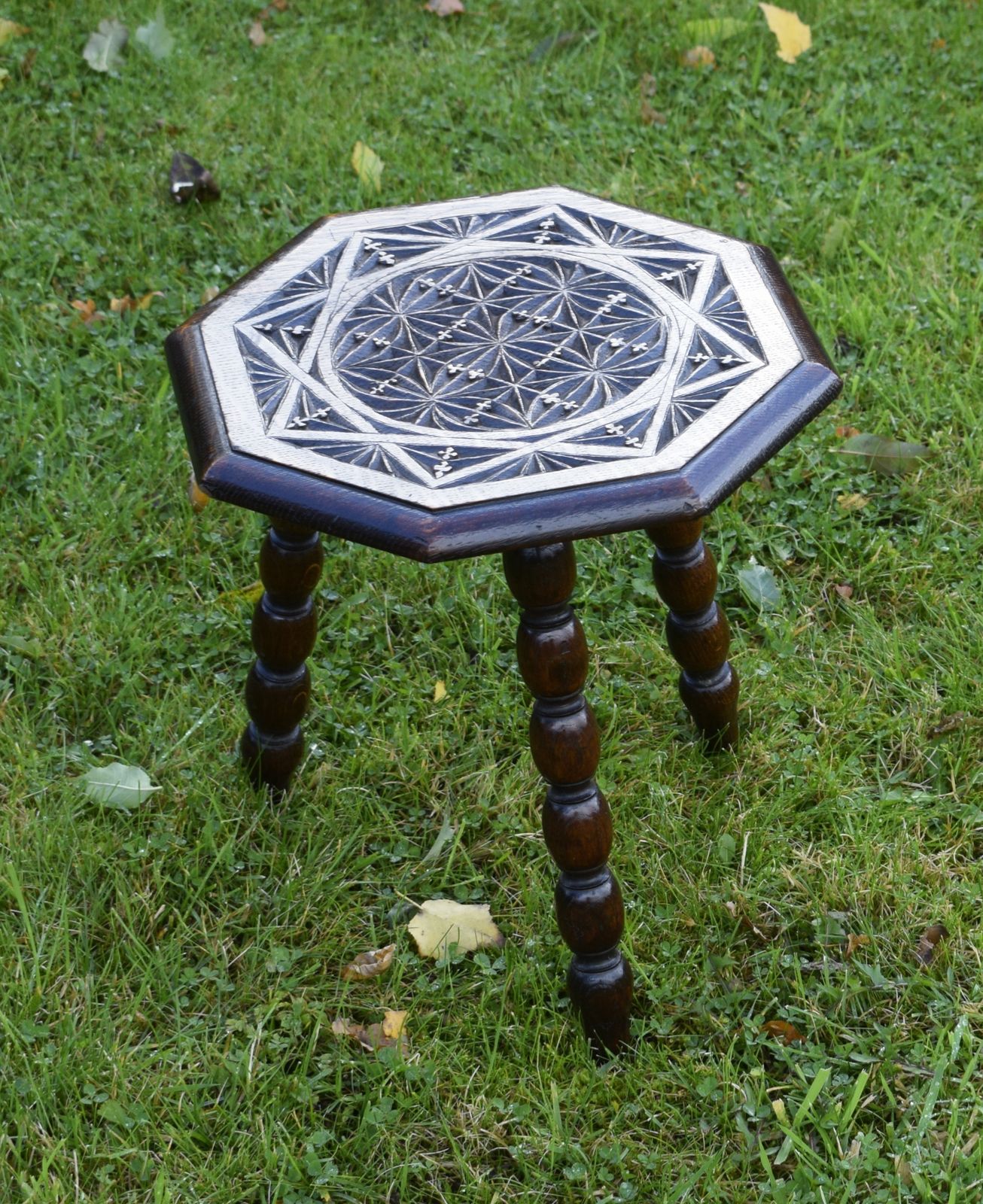 Octagonal Bobbin Turned Table, 1900s photo for sale